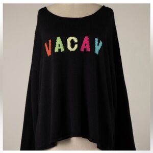 ❄️ Miracle “VACAY” Oversized Knit Sweater – Black Size M